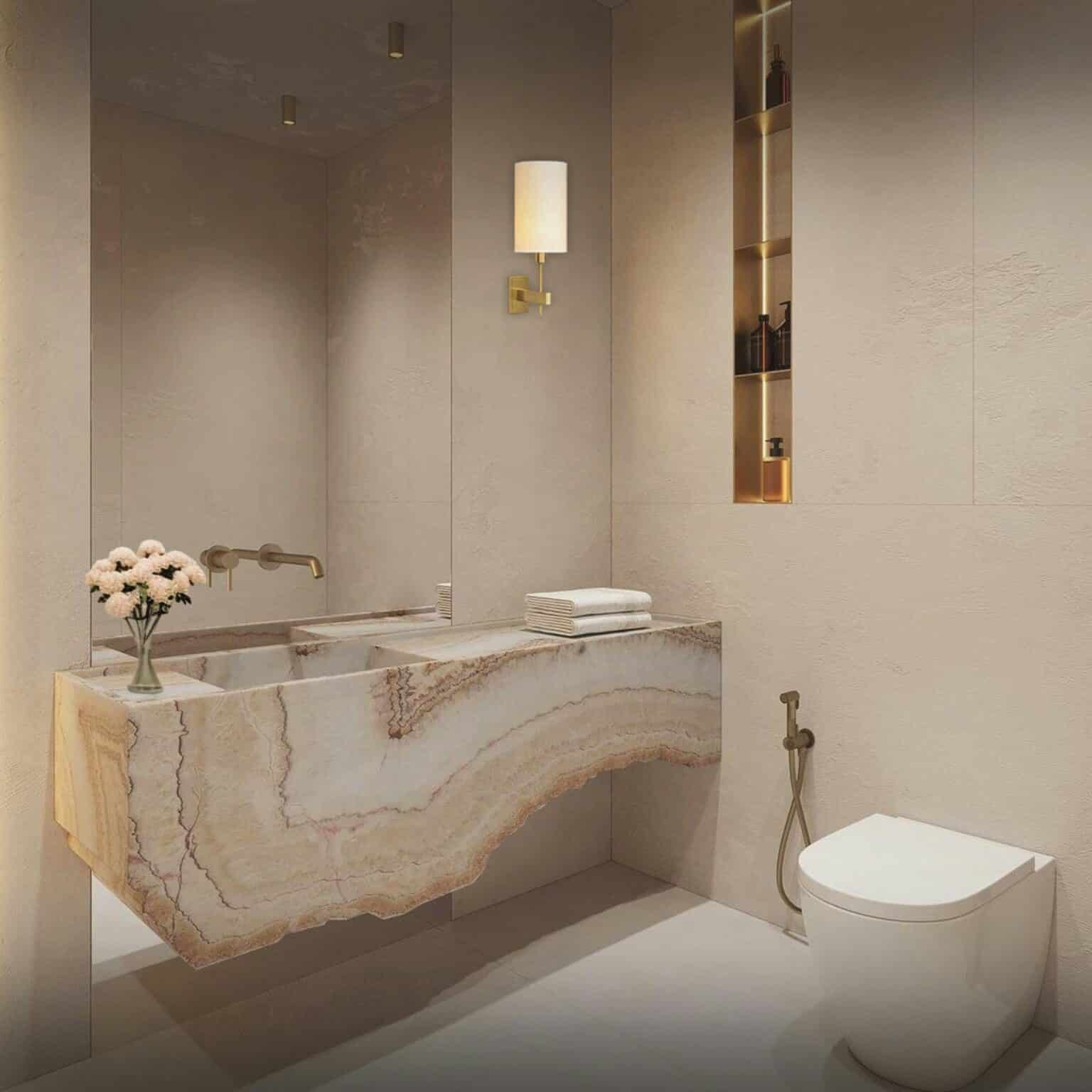 Bathroom with a high-end luxurious appearance.