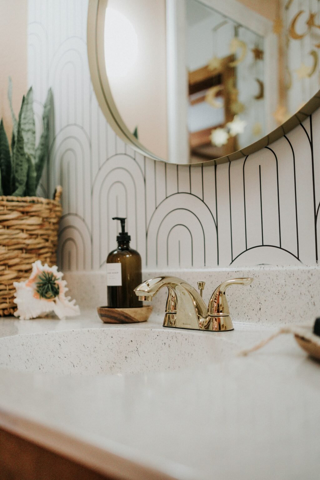 Close-up of a bathroom sink. Airbnb cleaning service in San Diego County