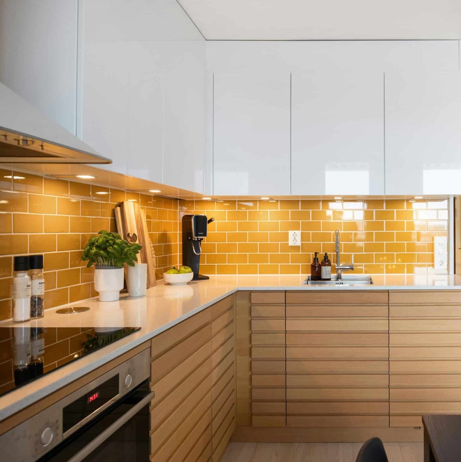 tiles of a kitchen cleaned as new